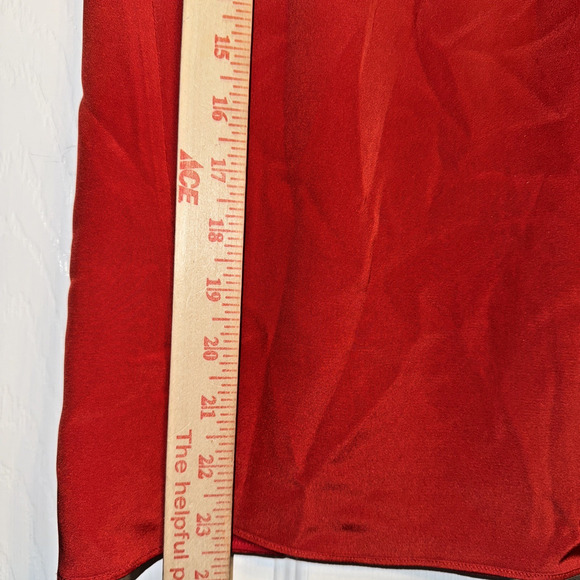 Theory Silk Sleeveless Top Size Petite Red Halter Neck Blouse Designer - Picture 4 of 8